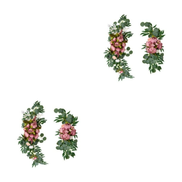 Kit de flores artificiales Wosthever Guirnaldas de boda 80cm Rosa