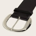 thumbnail image 3 of Previn Women's Faux Leather Adjustable Belts Square Metal Date Night Spring Thick Belt Vintage Metal Buckle Black Silver Small-Large, 3 of 4