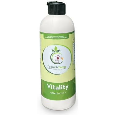VermisTerra Vitality - 16 oz Worm Castings Super Concentrate, Plant Food, Promotes Health and Amazing Growth for Vegetables, Fruit, Houseplants - Non-Toxic, Living Enzymes, Gentle - Will Not Burn