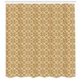 thumbnail image 3 of Vintage Shower Curtain, Art Deco Inspired Spiral Vortex Pattern with Repeating Curls and Flowers Print, Fabric Bathroom Set with Hooks, 69W X 84L Inches Extra Long, Tan and Caramel, by Ambesonne, 3 of 3
