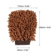 thumbnail image 2 of Uxcell Large Double-Side Microfiber Soft Chenille Dusting Wash Mitten Brown 2 Pack, 2 of 5