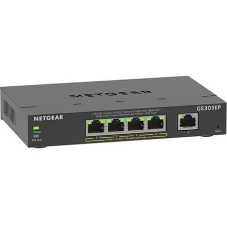 Netgear 5-Port Gigabit Ethernet SOHO Smart Managed Plus PoE Switch with 4-Port PoE 