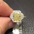 thumbnail image 4 of 3Ct Radiant Cut Lab Created Yellow Citrine Halo Engagement Ring 14K White Gold Plated Women's Ring For Her, 4 of 4