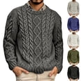 thumbnail image 4 of Men's Cable Knit Sweater Crew Neck Long Sleeve Pullover Casual Winter Top, 4 of 4