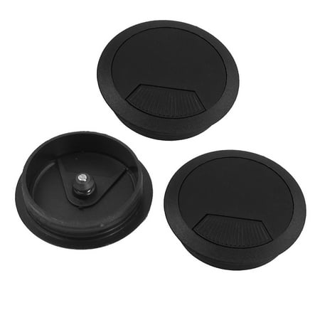 PC Computer Desktop Plastic Black Grommet Cable Hole Cover 60mm Dia 3 Pcs PC Computer Desktop Plastic Black Grommet Cable Hole Cover 60mm Dia 3 Pcs