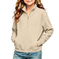 thumbnail image 6 of NAISIBABY Girls' Long Sleeve Sweatshirt, Half-Zip Funnel Neck Loose Pullover Top with Pockets Fall Winter Size 13, 6 of 6