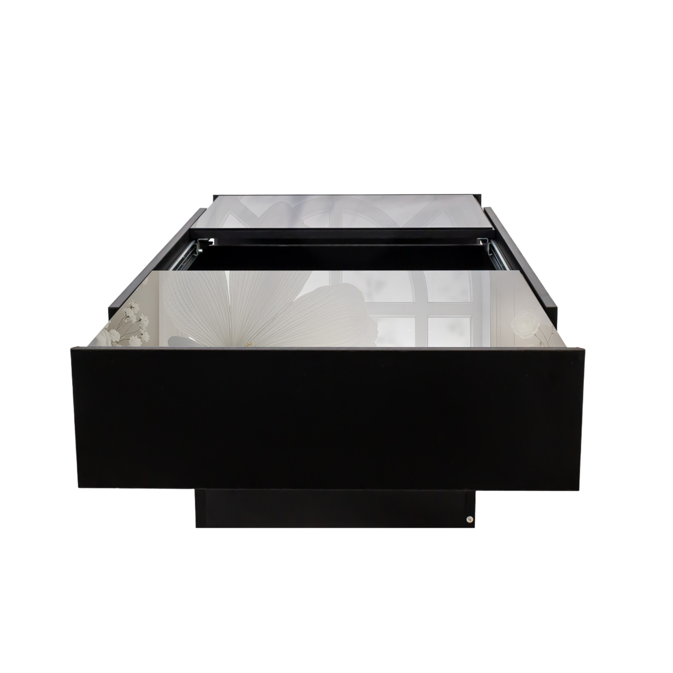 Noble House Coffee Table with Sliding Top, Hidden Storage Compartment, Extendable Center Table for Living Room, Black
