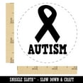 thumbnail image 2 of Autism with Awareness Ribbon Self-Inking Rubber Stamp Ink Stamper - Brown Ink - Small 3/4 Inch, 2 of 7