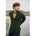 thumbnail image 2 of SAOL 100% Merino Wool Aran Men's Shawl Collar Cardigan Sweater Cable Knit Jacket Made in Ireland, 2 of 5