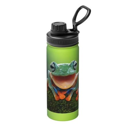 

Uemuo Tree Frog 18OZ Insulated Kettle Sports Water Bottle Stainless Steel Kettle Vacuum Insulated Flask Flip Lid Travel Mug