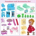 thumbnail image 3 of 5 Stories Dollhouse for Girls, DIY Doll House Accessories Playhouse with Furniture and 19 Rooms, Pretend Play House with Lights for Kids, 3 of 6