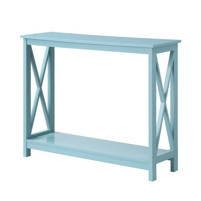 Convenience Concepts Oxford Console Table in Sea Foam Green Wood Finish
