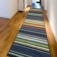 thumbnail image 2 of Ottomanson Striped Hallway Runner Rug 2'7" x 9'10" - Non Slip Low Pile Carpet, Multicolor, 2 of 14