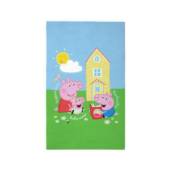 CafePress - Peppa Pig: Siblings - 3'x5' Decorative Area Rug, Fabric Throw Rug