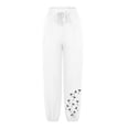 thumbnail image 4 of VEKDONE Womens Cotton Linen Pants Print Long Pants White L, 4 of 6