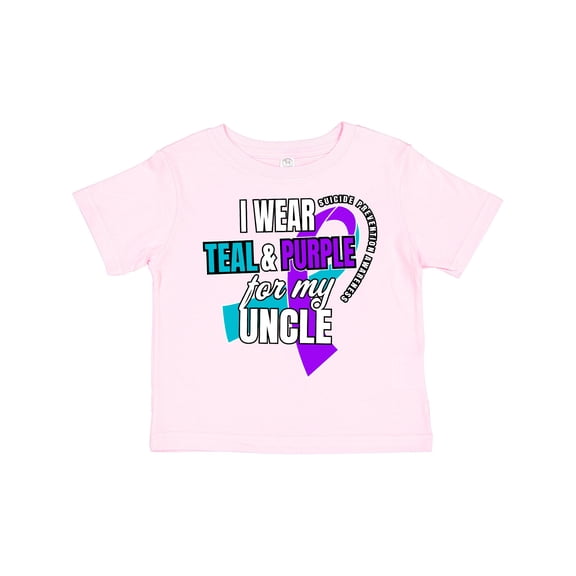 Inktastic Suicide Prevention I Wear Teal and Purple for My Uncle Boys or Girls Toddler T-Shirt