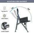 thumbnail image 5 of Coumy Oversized Camping Chairs, Adjustable Lumbar Support Folding Chairs for Outside, Heavy Duty Portable Chair with Side Pocket & Cup Holder (Black Grey), 5 of 9