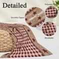 thumbnail image 3 of Vintage Texas Star Brown Body Pillow Covers 20"x60", Red Plaid Berry Farmhouse Soft Brushed Microfiber Breathable Throw Pillow Covers, Pillowcase with Zipper for Couch Sofa Bedroom Living Room, 3 of 9
