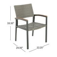 thumbnail image 6 of Noble House Luton Wicker Patio Dining Arm Chair in Gray (Set of 2), 6 of 7