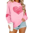 thumbnail image 4 of Dolkfu Pink Holiday Shirts for Women Pullover Love Heart Valentines Shirts Active Crewneck Plus Size Women Clothes S, 4 of 9