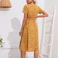 thumbnail image 4 of SMihono Robe d'Été pour Femmes Grande Taille Mode Femmes Robe d'Été Décontractée Imprimée Col en V Manches Courtes Robe Ample, 4 of 7