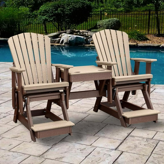 OS Home and Office 516WWTB-K Double Balcony Height Glider with Center Table