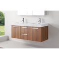 thumbnail image 2 of Midori 54" Double Bath Vanity in Plum with White Polymarble Top and Integrated Square Sinks, 2 of 5