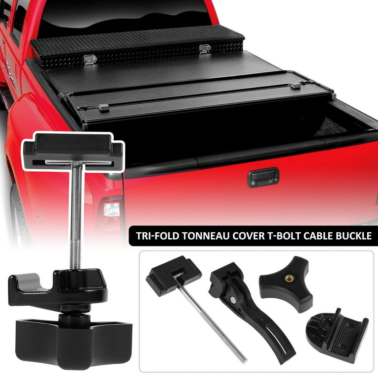Universal Tonneau Cover Replacement Kit for Hard Tri-Fold Truck Bed Covers , Including Tonneau Cover Clamps Diamond Nut, T-Bolt