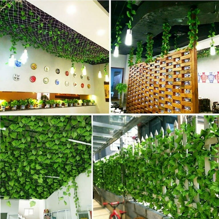2 Bunch/4 Bunch Artificial Ivy Garland, Faux Ivy Leaf Fake Plant Vine  Decoration for Home Wall Wedding Party Garden Office Kitchen, Green