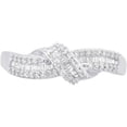 thumbnail image 3 of 1/4 Carat T.W. Round and Baguette Diamond Sterling Silver Twisted Band, 3 of 4