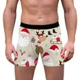 thumbnail image 1 of Men Y Fit Underwear Small Mens Guys Briefs Shapeless Underwear Short Leg Briefs Men Mens Christmas 3D Printed Breathable And Comfortable Inner Mid Rise With Waist Boyshort Underwea Beige M, 1 of 3