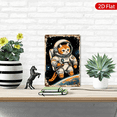 8x12 Inch Metal Wall Art, Astronaut Orange Tabby Cat Retro Space Poster ...
