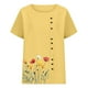 thumbnail image 4 of Vestidos Casuales Para Mujer, Blusas De Mujer De Moda Camiseta informal de verano con cuello redondo, manga corta y botones estampados para mujer, 4 of 4