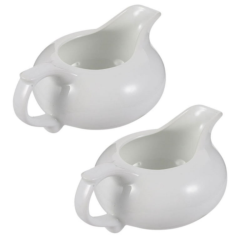 Eease 2pcs Sauce Container Sauce Boat Coffee Ceramic Sauce Cup Ceramic Gravy Boat Gravy Container, Size: 12x8.5x4.5CM