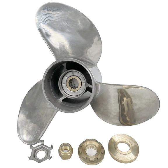 Propeller 13 7/8x21 for MERCURY Outboard 3 Blades Stainless Steel Prop 15 Tooth RH 13.9x21