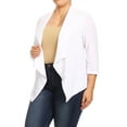 thumbnail image 3 of Women's Plus Size Draped Neck Open Front Cardigan Jacket, 3 of 4