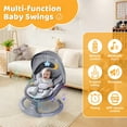 thumbnail image 2 of Baby Swing,HDJ Baby Swing for Infants,Portable Electric Baby Rocker with 5 Sway Speed,Grey, 2 of 6