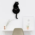 thumbnail image 6 of Decorative Cat Pendulum Wall Clock Ornament Wall Decor Numeral Clock Home Decoration Gift for School Classroom Bedroom Children Kids , Black, 6 of 8