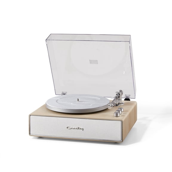Crosley Stave Bluetooth Record Player, 2-Speed Turntable, Bass Treble Controls, Audio-Technica