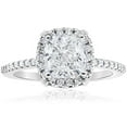 thumbnail image 4 of Pompeii 1 3/4ct Cushion Halo Diamond Engagement Ring 14k White Gold ((G-H),(SI1-SI2)), 4 of 4
