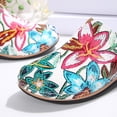 thumbnail image 5 of ZACPNCV Women's Floral Embroidered Closed Toe Mule Wedge Slippers Trendy Thick Sole Comfort Casual Fall Winter, 5 of 9