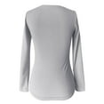 thumbnail image 4 of Arlun,Womens Long Sleeve Tight Stretchy T Shirts Deep V Neck Ribbed Knit Fall Casual Thin Slim Fit Basic Tshirts 2025 Soft Lightweight Comfortable Solid Color Lounge Tops Grey S, 4 of 5