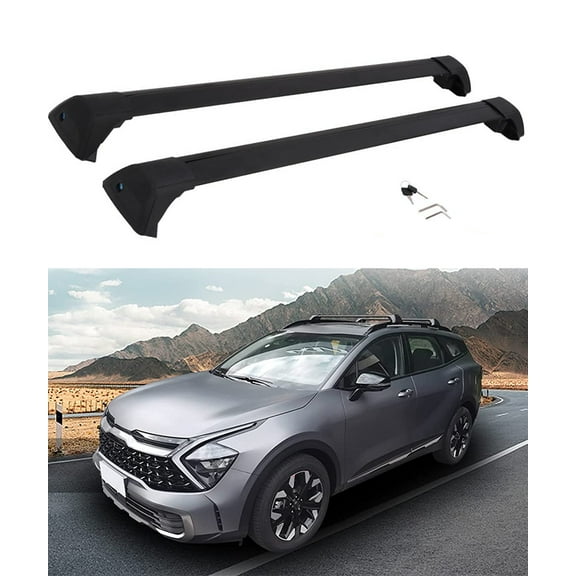 Lockable Cross Bars Roof Rack Fit for 2023 Kia Sportage X-Line AWD / Sportage X-Pro / Sportage X-Pro Prestige Crossbars Carrier Cargo Bar (with Side Raised Rails)