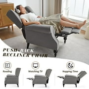 Merluxy Recliner Chair for Living Room,Classic Tufted,Widened Armrest and High Wingback,Fabric Gray