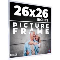 26x26 Frame Silver Real Wood Picture Frame Width 0.75 inches | Interior Frame Depth 0.5 inches |