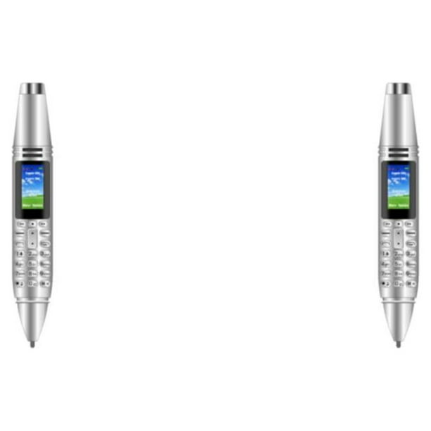 Injueey Mini teléfono móvil Dispositivo inteligente Suministros digitales Pantalla pequeña Mano de obra fina Cámara Dispositivos de llamada Plata 2Conjunto