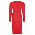 thumbnail image 5 of YWDJ Holiday Holiday Cocktail Dresses for Women Fashion Women Casual Buttocks Solid Slimming Long Leeve Dress Red XL, 5 of 7