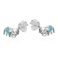 thumbnail image 4 of AeraVida Cute Sterling Silver Nature Inspired Elephants Simulated Blue Turquoise Inlays Stud Earrings Anniversary Jewelry Gift for Women Accessories, 4 of 5