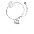 thumbnail image 2 of Delight Jewelry Silvertone Live Love Lacrosse Silver-tone Flower Link Chain Bracelet, 6.75"+2" Extender, 2 of 4