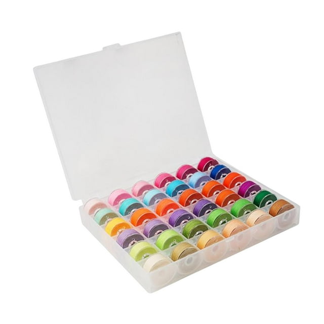 Rongfmy 36Pcs Sewing Machine Bobbin Threads for Roll Machine Knitting Craft Supplies StyleA